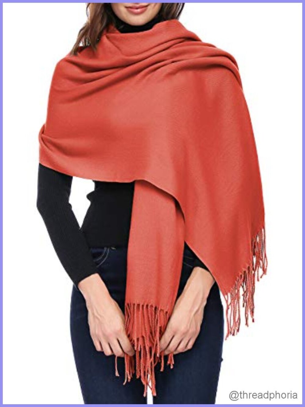 Wool Blend Oversized Pashmina Shawl Wrap Winter Warm Blanket Scarf